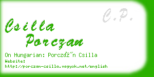 csilla porczan business card